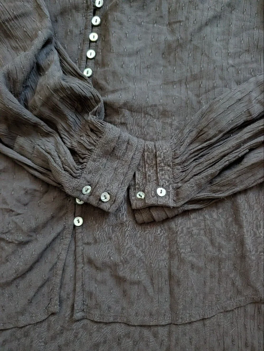 Free People Womens Black Canyon Rose Button Front Long Sleeve Shirt Size Large